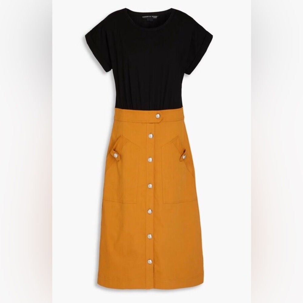 VERONICA BEARD Larsen Two Tone Midi Dress Size XS
